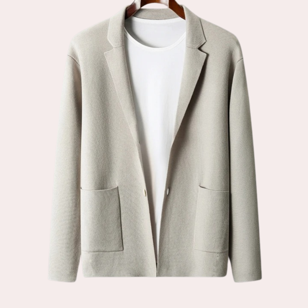 Herrenjacke aus 100 % Wolle mit Reverskragen und Eingrifftaschen – Ewan