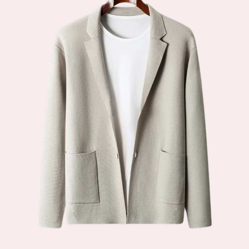 Herrenjacke aus 100 % Wolle mit Reverskragen und Eingrifftaschen – Ewan