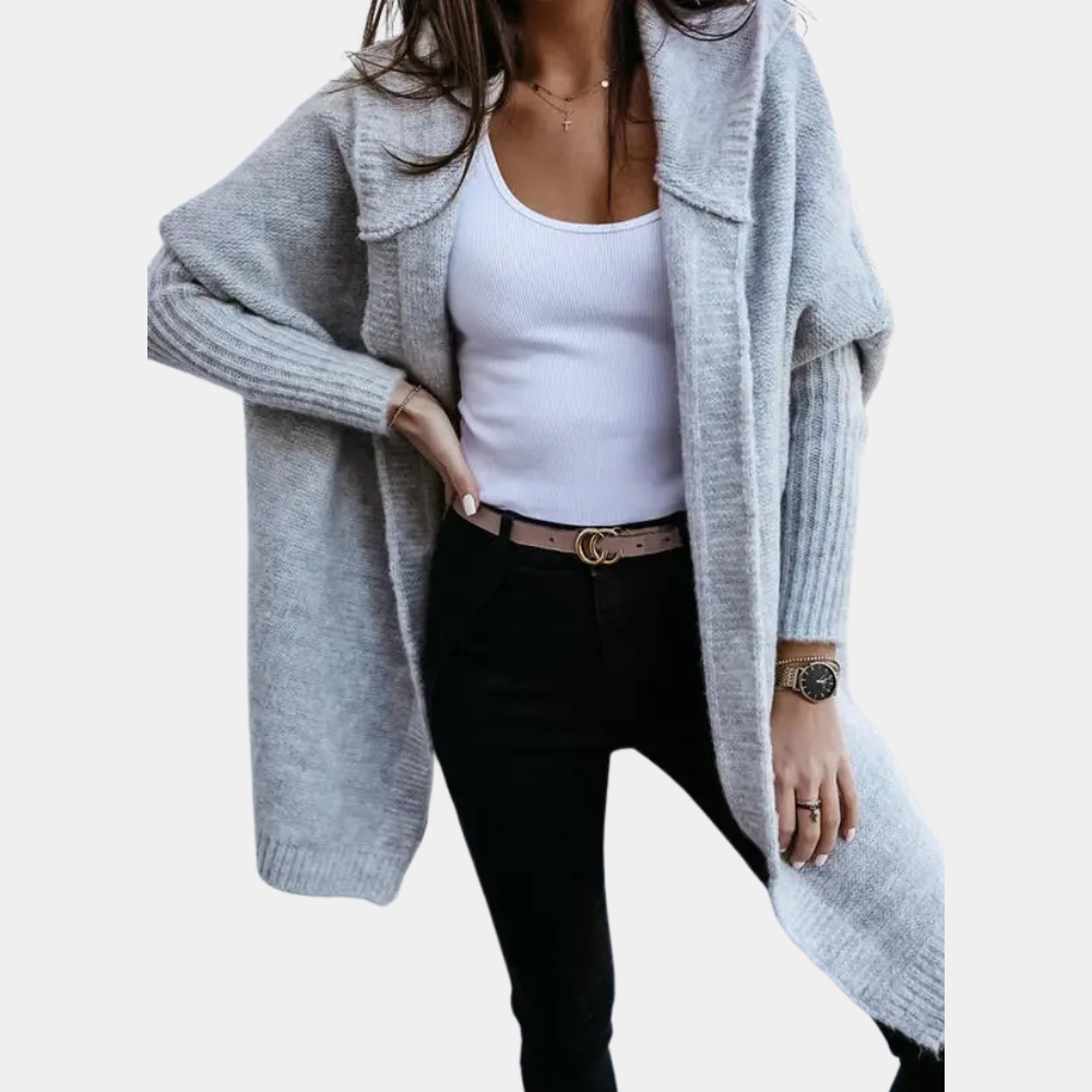 Strickjacke für Damen mit Kapuze – Mireille