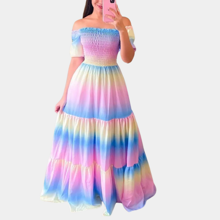 Off-Shoulder Geschichtete Sommerkleid – Noémie