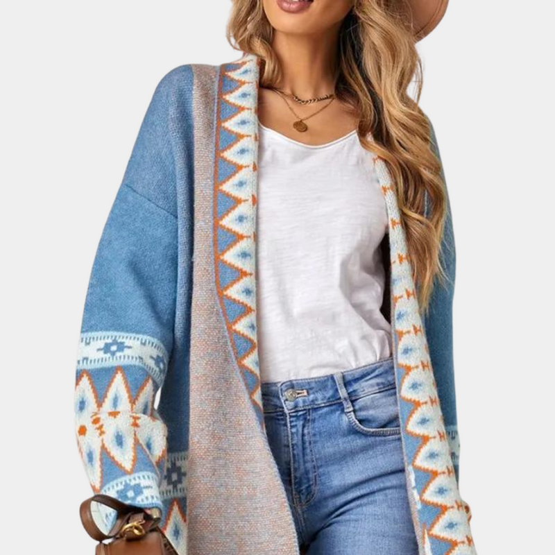 Damen Boho Strickcardigan aus weichem Material – Selina