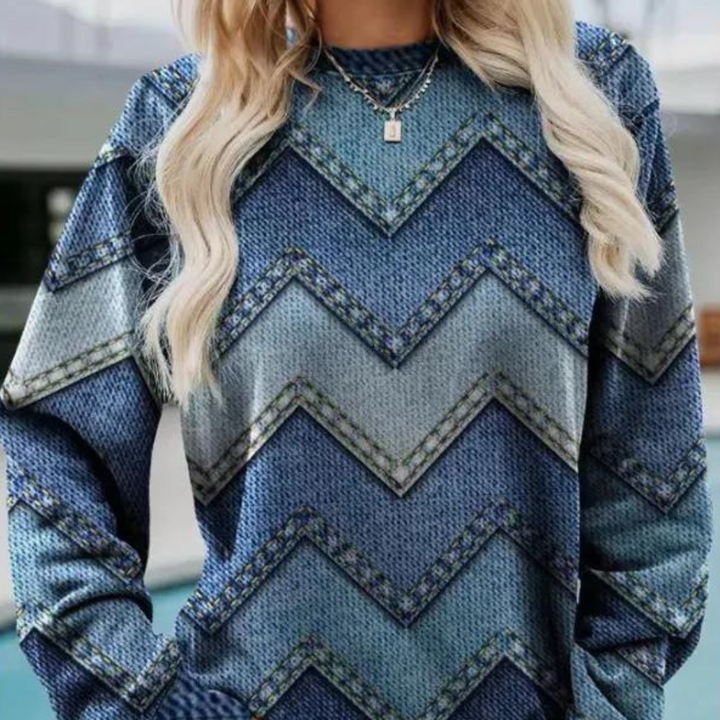 Strickpullover für Damen mit Chevron-Muster – Ylva