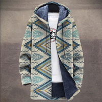 Retro Herrenjacke mit Colorblock-Print und Kapuze – Eliano