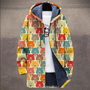 Retro Herrenjacke mit Colorblock-Print und Kapuze – Eliano