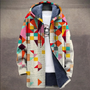 Retro Herrenjacke mit Colorblock-Print und Kapuze – Eliano