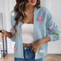 Strickjacke für Damen mit 3D-Blumen – Maribel