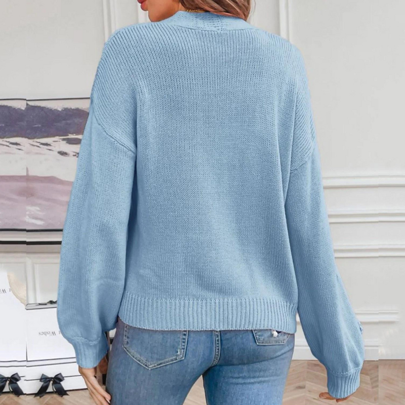 Strickjacke für Damen mit 3D-Blumen – Maribel