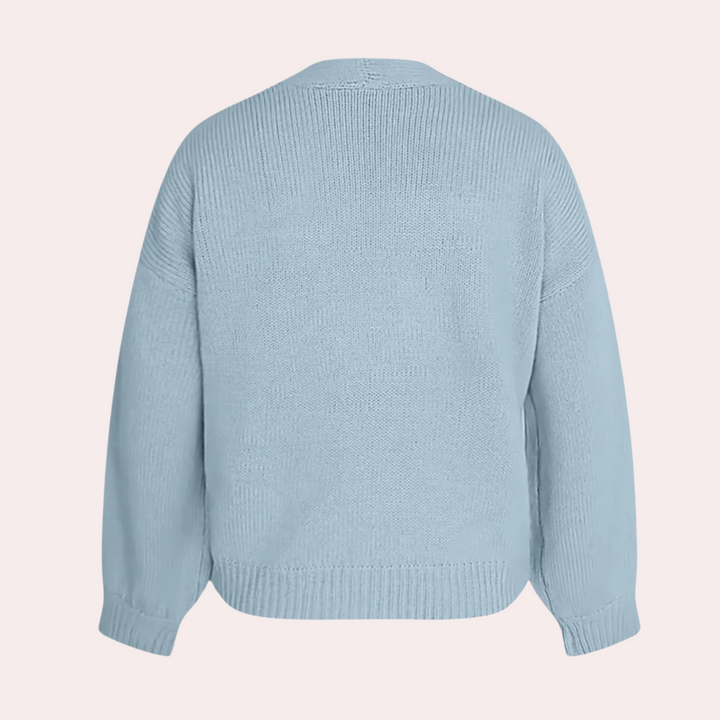 Strickjacke für Damen mit 3D-Blumen – Maribel