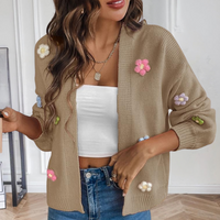 Strickjacke für Damen mit 3D-Blumen – Maribel