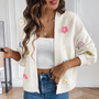 Strickjacke für Damen mit 3D-Blumen – Maribel