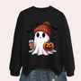 Damen Halloween Sweatshirt mit Gespensterprint – Liora