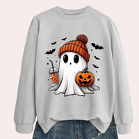 Damen Halloween Sweatshirt mit Gespensterprint – Liora