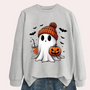 Damen Halloween Sweatshirt mit Gespensterprint – Liora
