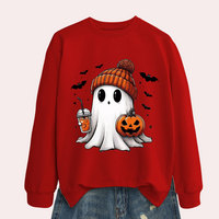 Damen Halloween Sweatshirt mit Gespensterprint – Liora