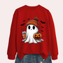 Damen Halloween Sweatshirt mit Gespensterprint – Liora