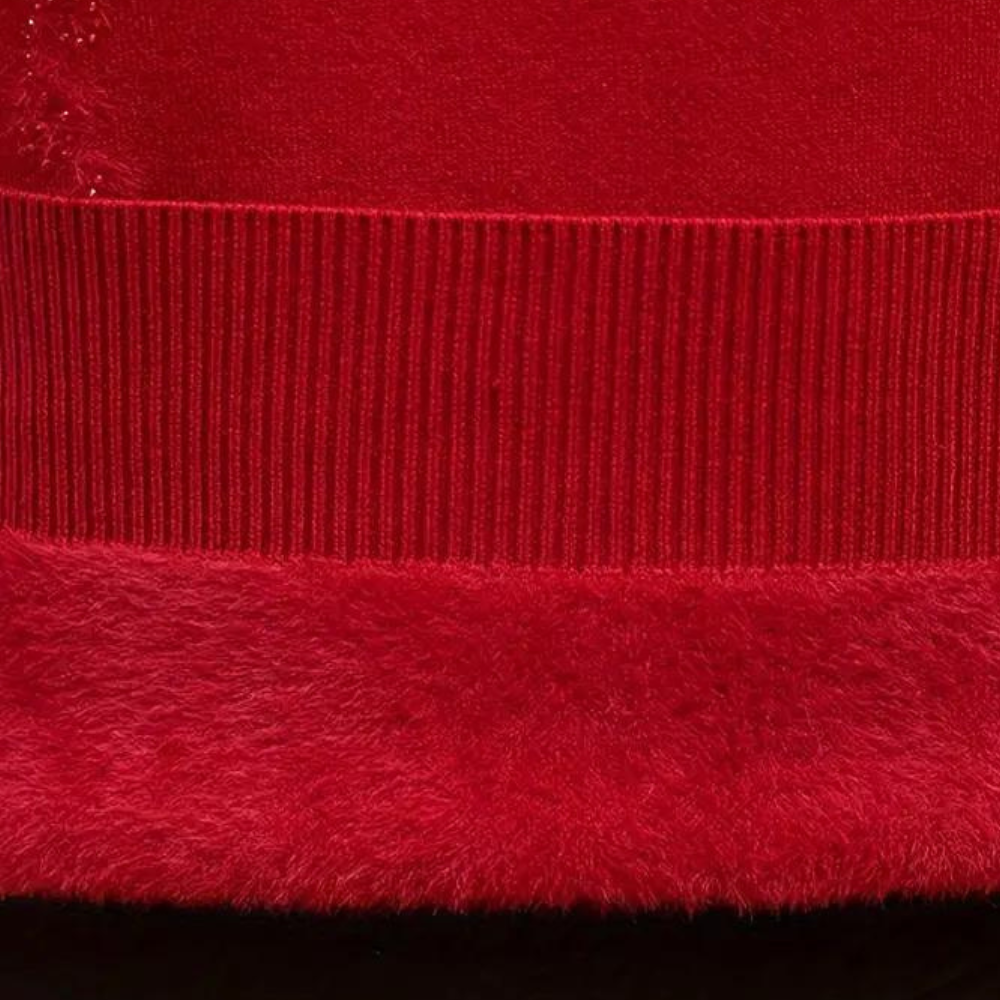 Strickjacke für Damen mit Blumenmuster und hohem Kragen – Alfhild