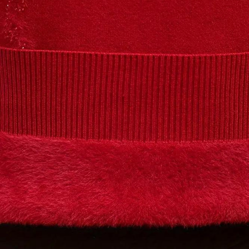 Strickjacke für Damen mit Blumenmuster und hohem Kragen – Alfhild