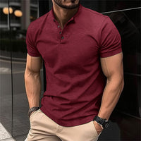 Rotes Herren-Poloshirt, kurzärmelig, Baumwolle, modisch, Freizeitkleidung, Sommermode.