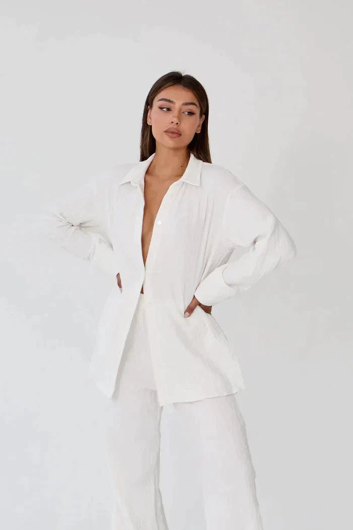 Luftiges zweiteiliges Sommer-Set aus Leinen – Geneve