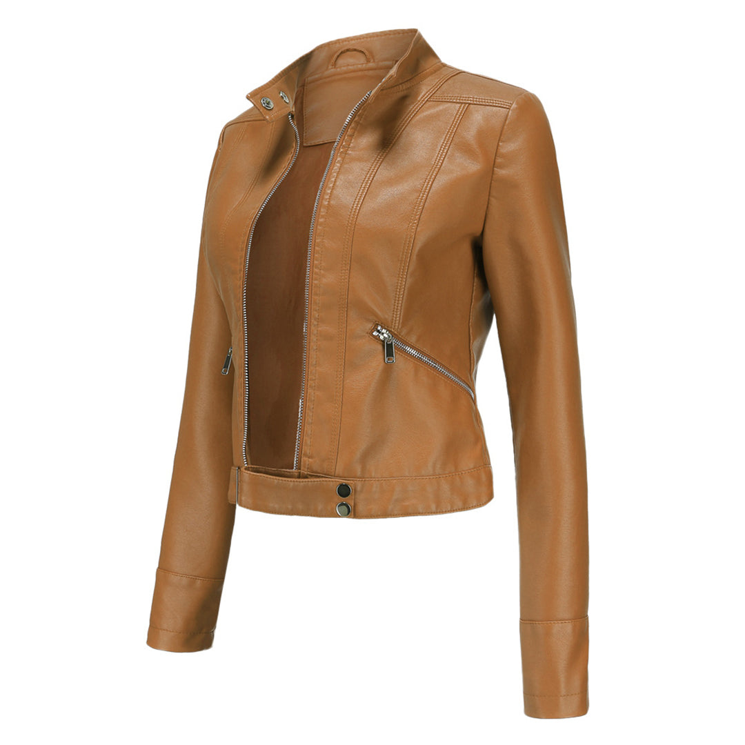 Stilvolle Damen Lederjacke in klassischem Design – Marlene Herbstedition