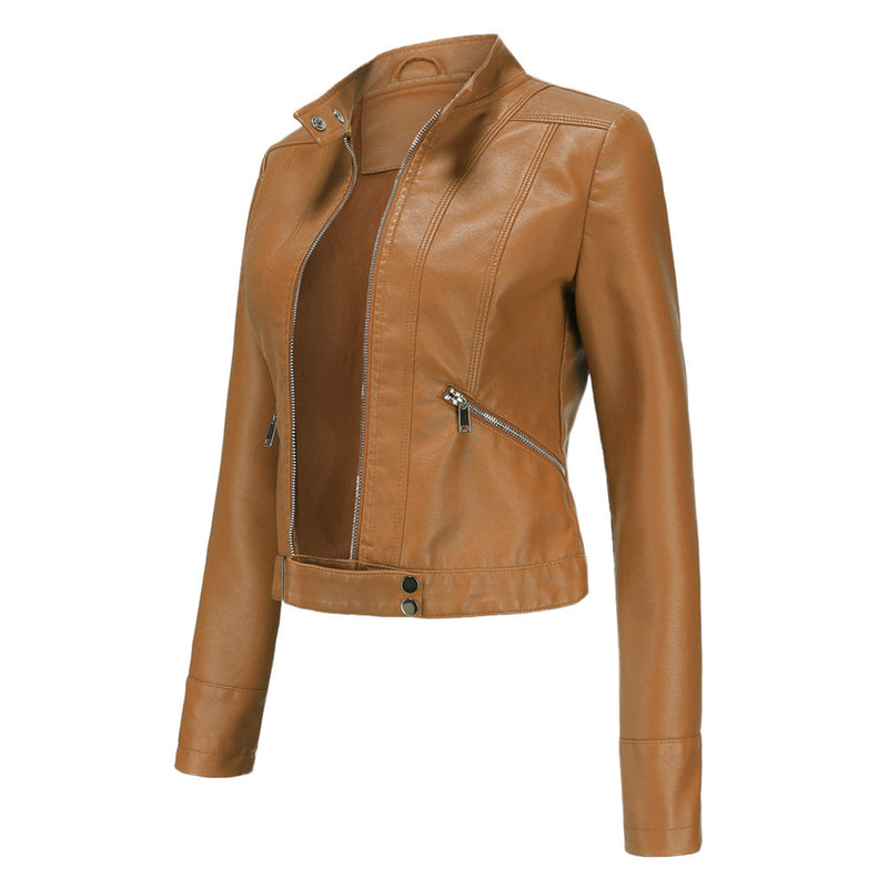 Stilvolle Damen Lederjacke in klassischem Design – Marlene Herbstedition