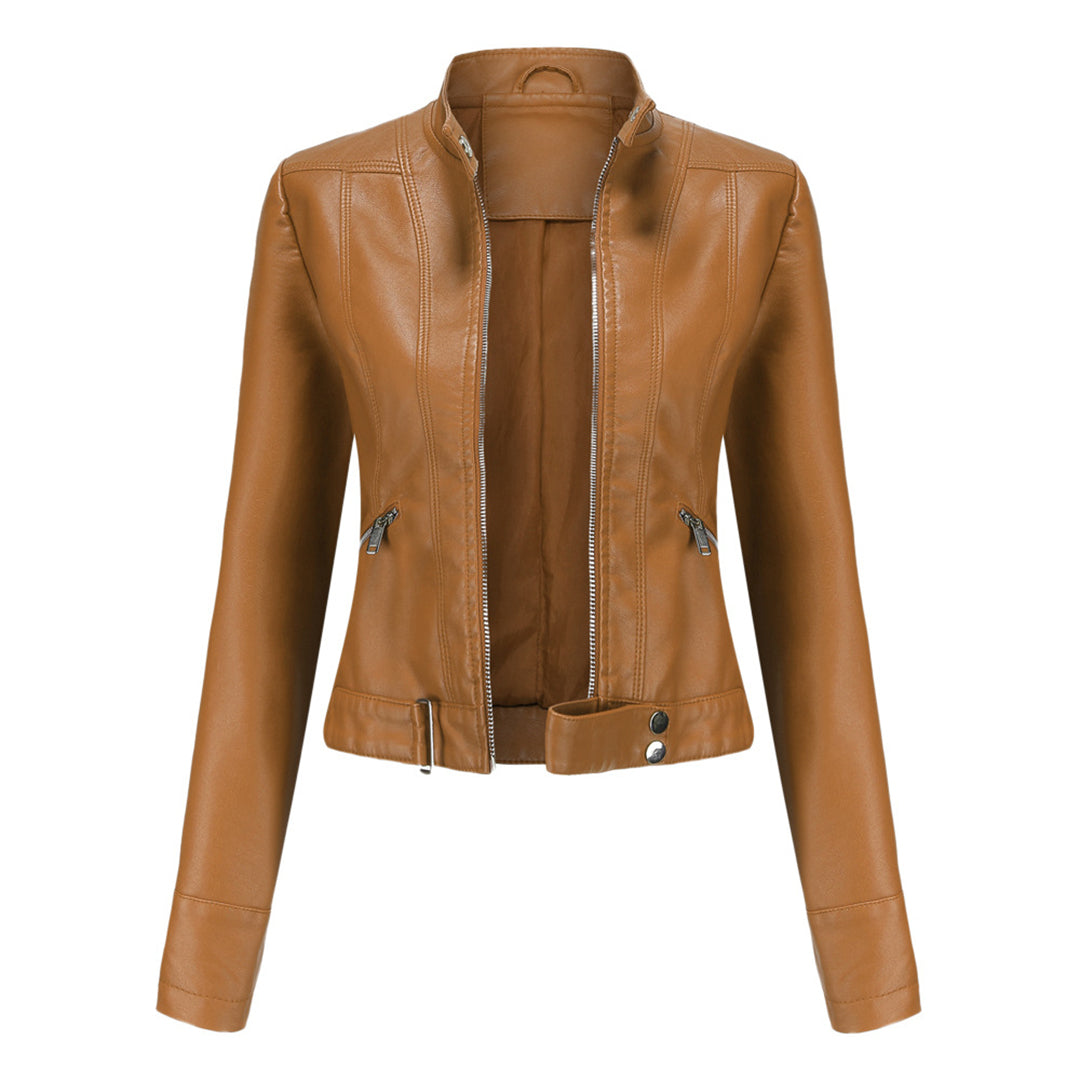 Stilvolle Damen Lederjacke in klassischem Design – Marlene Herbstedition