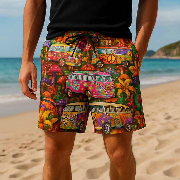 Herren Schwimmshorts mit Graffiti-Print – NovaBay