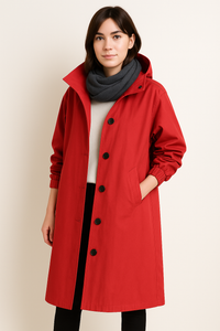 Langer Damen Trenchcoat mit Kapuze – Ranya Herbstedition