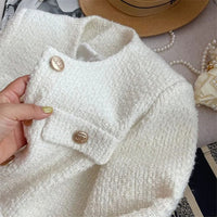 Damen Tweedjacke mit Rundhalsausschnitt – Celeste