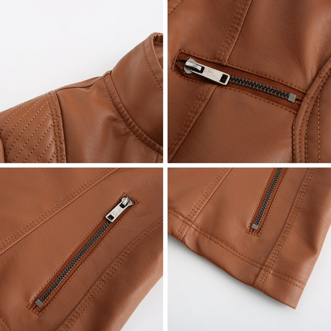 Herbstliches Stylisches Leder Damenjack – Elin