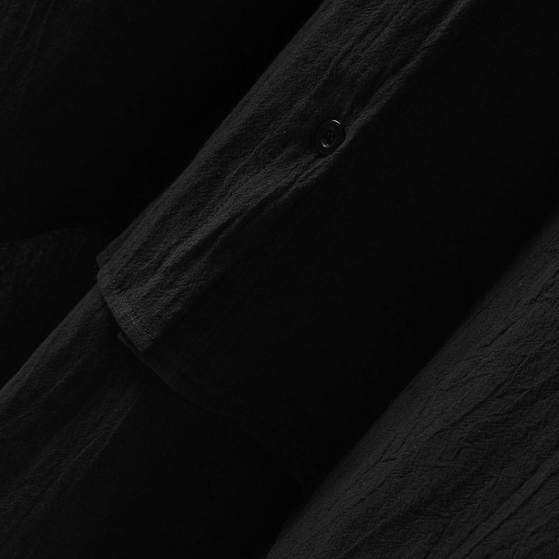 Luftige Damenbluse mit langen Ärmeln und Vordertaschen – Selene