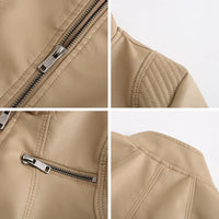 Herbstliches Stylisches Leder Damenjack – Elin