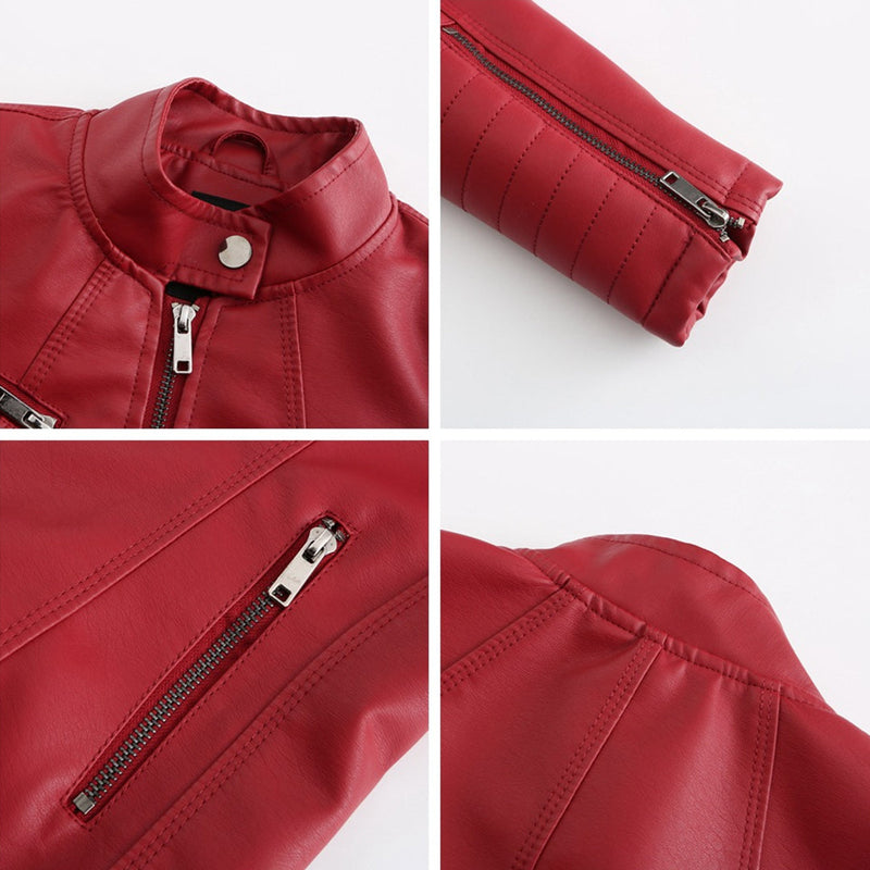 Herbstliches Stylisches Leder Damenjack – Elin