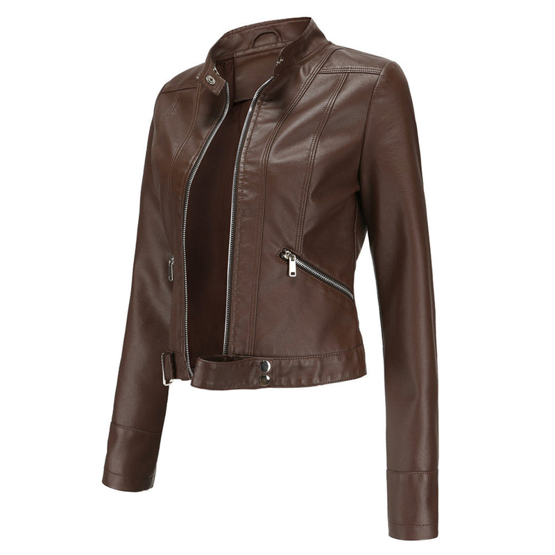 Stilvolle Damen Lederjacke in klassischem Design – Marlene Herbstedition