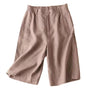 Damen Sommer-Shorts aus Leinen-Baumwolle in Knielänge – Elvira