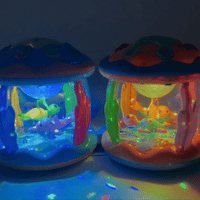 Bunte LED-Nachtlichter für Kinder, Ozean-Thema, batteriebetrieben, beruhigende Projektion.