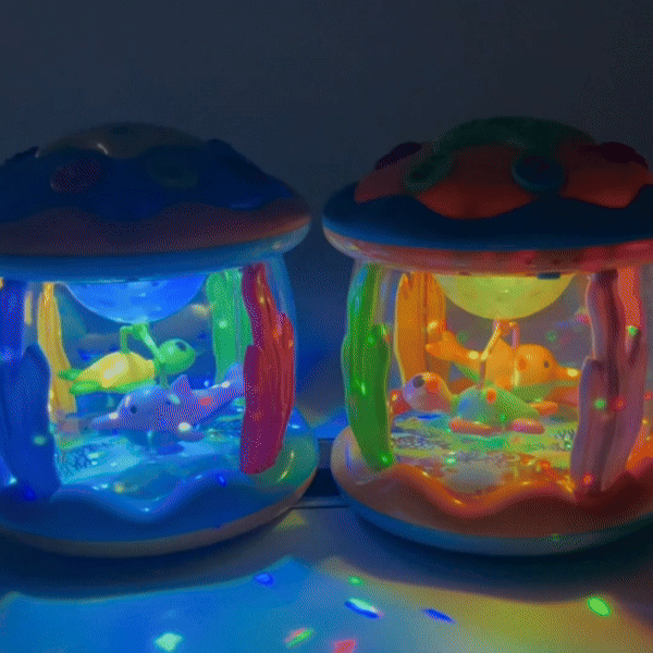 Bunte LED-Nachtlichter für Kinder, Ozean-Thema, batteriebetrieben, beruhigende Projektion.