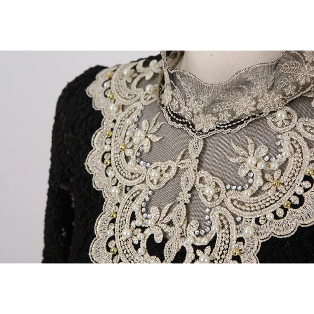 Damen-Bluse mit herbstlicher Stickereispitze – Elisabeth