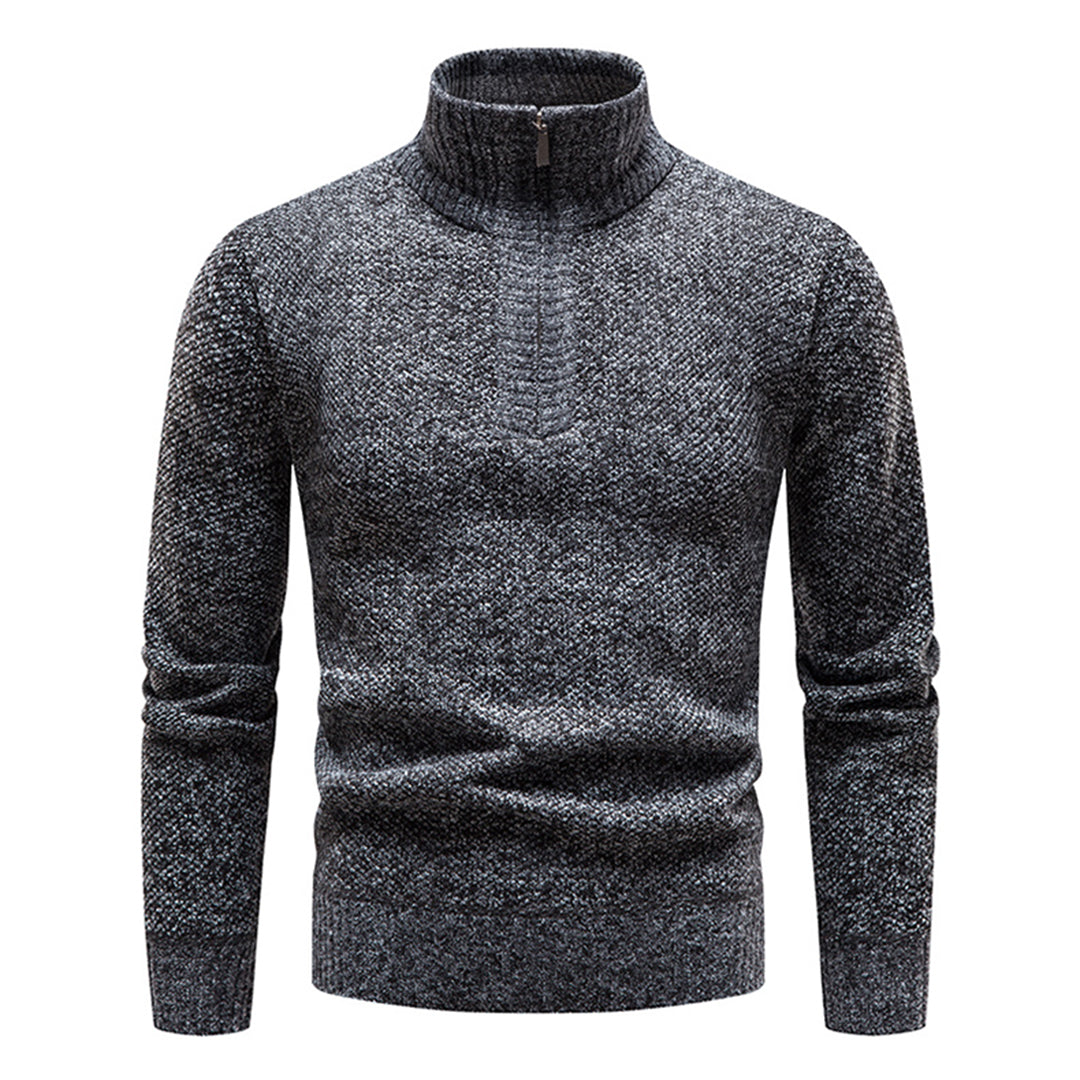 Strickpullover für Herren mit halbem Reißverschluss – Cedric