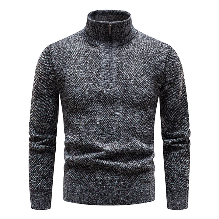 Strickpullover für Herren mit halbem Reißverschluss – Cedric