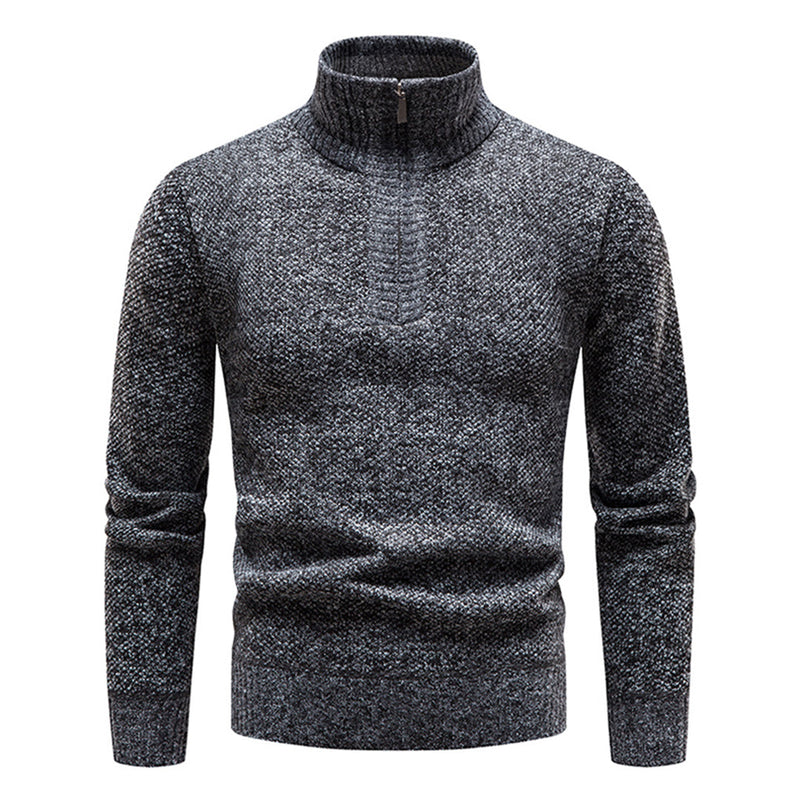 Strickpullover für Herren mit halbem Reißverschluss – Cedric