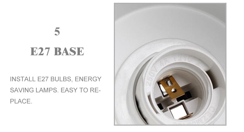 E27 Lampenfassung, weiß, energiesparend, einfach austauschbar, für E27 Glühbirnen.
