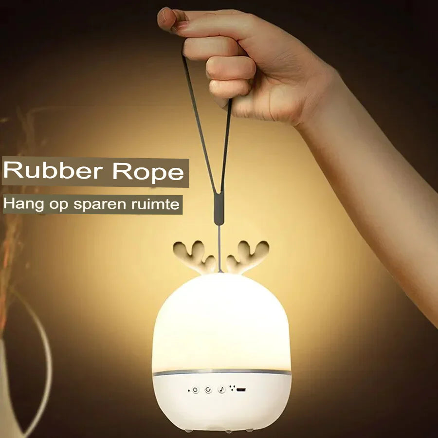 Nachtlicht Projektor Bluetooth Lautsprecher, Rentier-Design, USB, Kinderzimmer, Geschenkidee