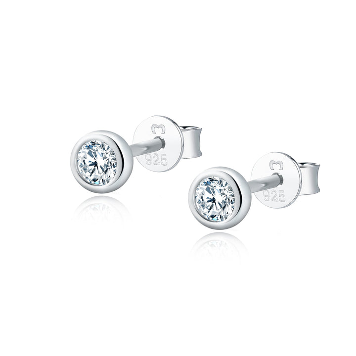 Silberne Ohrstecker mit Zirkonia, 925 Sterling Silber, eleganter Schmuck, Damen Accessoire.
