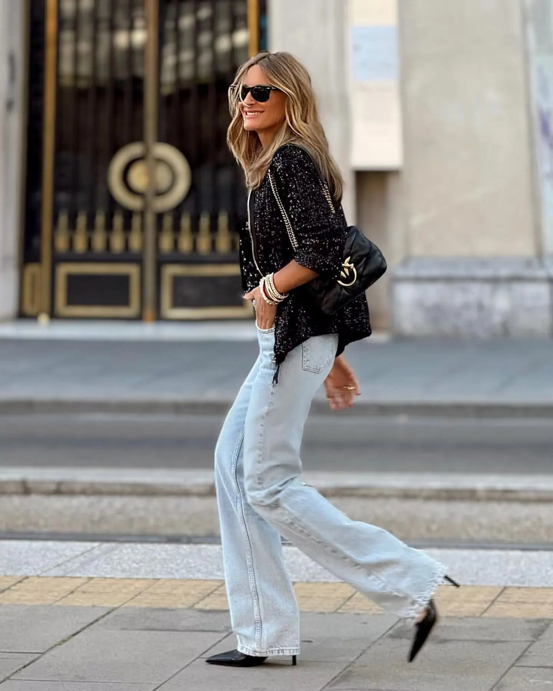 Herbstliche Trendige Damen Paillettenblazer für Events – Soraya