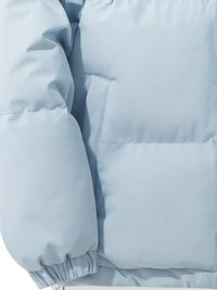 Blaue Kapuzenjacke, klassisches Design, warm, Wintermode, Emerson, Daunenoptik, Herrenbekleidung.