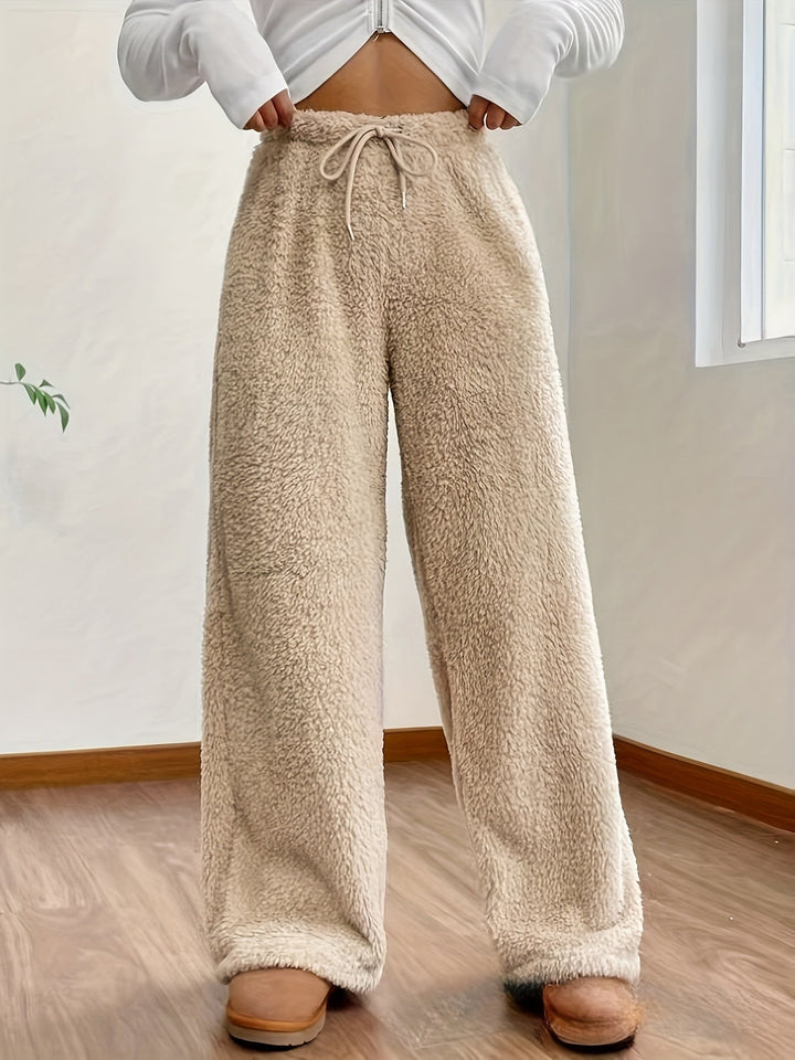 Weiche Teddy Sherpa Loungehose für Damen – Noémie Winterzauber Edition