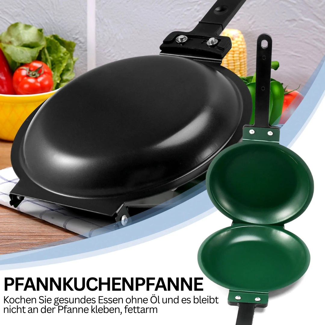 Schwarze Antihaft-Pfannkuchenpfanne, klappbar, fettfreies Kochen, Küche, langlebig.
