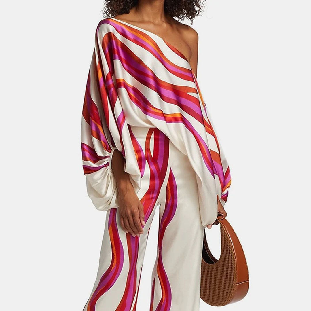 Damen Zweiteiler mit Druck & lockerer Passform – Valeria