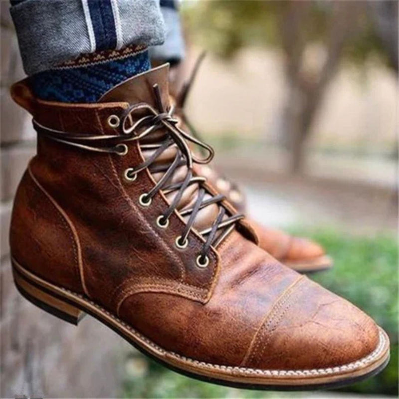 Herren Retro Schnürboots wasserdicht mit Antirutschsohle – Damian